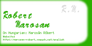 robert marosan business card